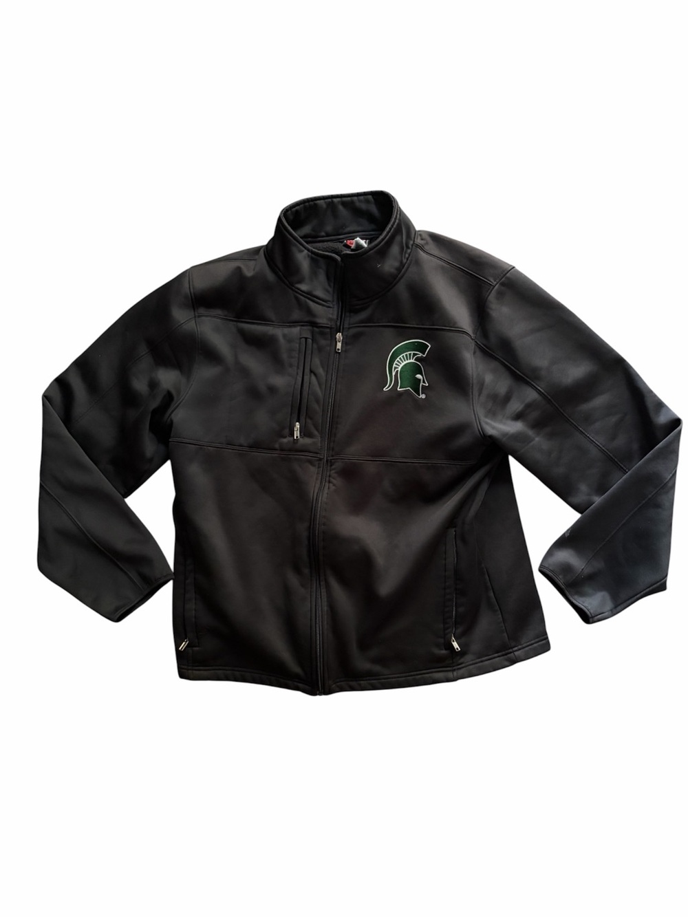 Michigan State Spartans Women’s XL Black‎ Full Zip Soft Shell Jacket College MSU